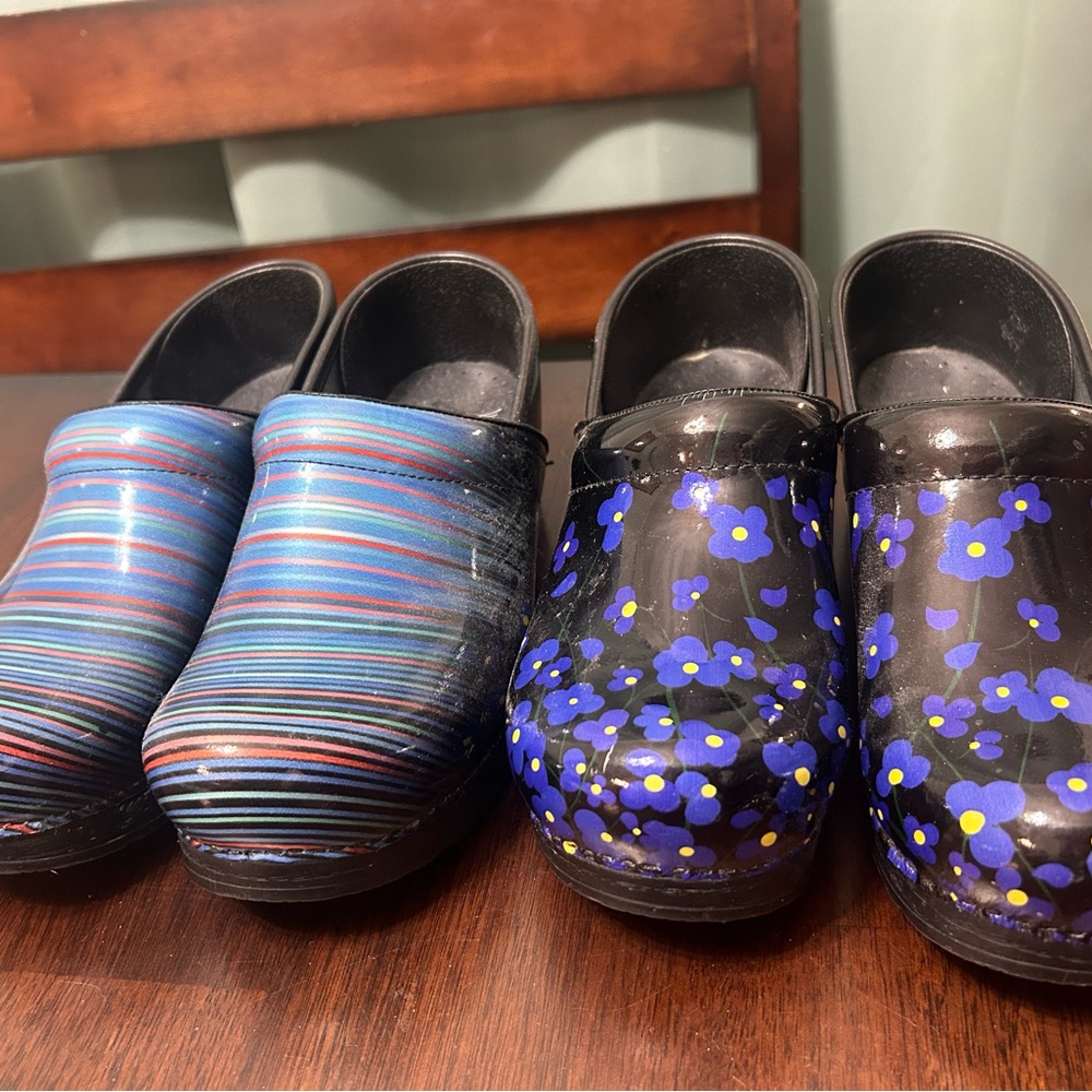 Dansko Multicolor and Floral Clogs